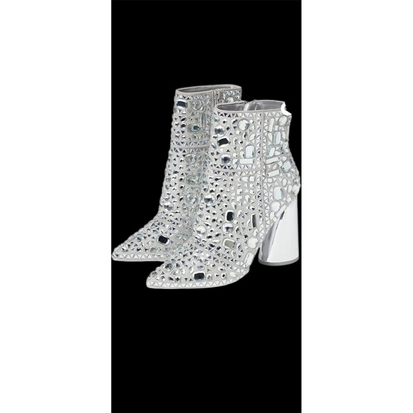 NWOT Steve Madden Vayle Boots Rhinestone Pointed Toe Zipper Closure Women Sz 7M - Picture 4 of 17